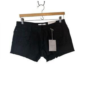 NWT KANCAN black denim jeans shorts medium mid rise